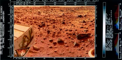Romfartøy, USA, Viking Nærbilde av marslandskapet fra Viking 1 Lander av Ferdinand Georg Waldmuller