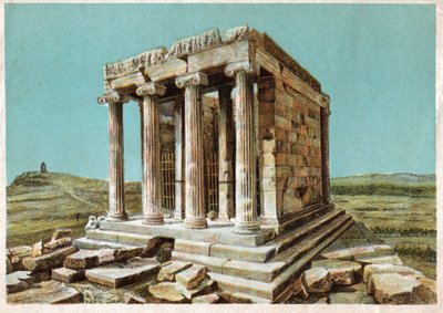 Temple of Athena Nike. rundt 1910 (gravering) av . .
