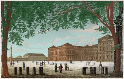 Residensen til Würzburg, slottet til Princes Eveques en Bavarie. ca. 1850 (gravering) av . .