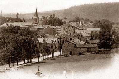 Landsbyen Saint-Bonnet-le-Froid, på begynnelsen av det tjuende århundre (postkort) av . .