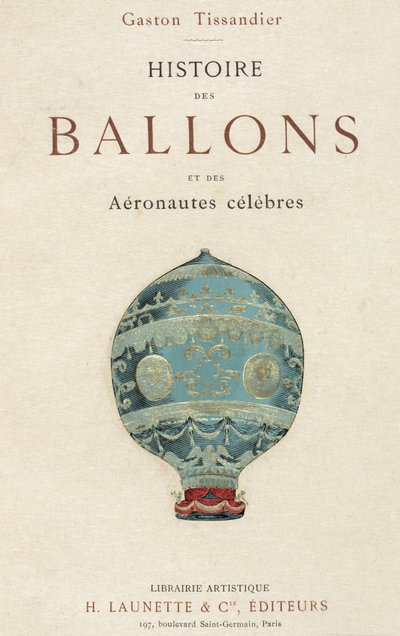 Tittelside til Tissandiers bok om ballongflyging av Frederick (attr. to) Barnard