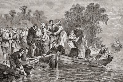 Tobacco Wives eller Tobacco Brides ankommer Jamestown, Virginia, USA av . .