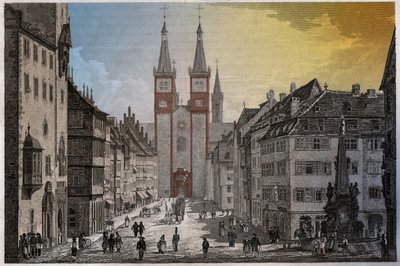 Würzburg, rundt 1830 (gravering) av . .