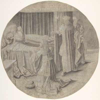 Haman trygler Ester om sitt liv, 1500-midten av 1500-tallet. av Circle of Pseudo Aert Ortkens
