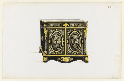 Design for et skap i Boulle-stil av Pagny