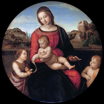 Maria med barnet, døperen Johannes og en hellig gutt (Madonna Terranuova) av Raphael