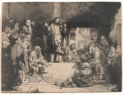 Kristus forkynner (La Petite Tombe) av Rembrandt van Rijn