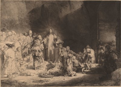 Christ Preaching (The Hundred Guilder Print) av Rembrandt van Rijn