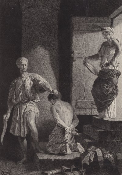Halshugging av døperen Johannes av after Albert Robida