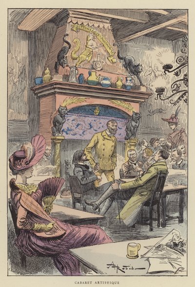 Kunstnerisk kabaret av after Albert Robida