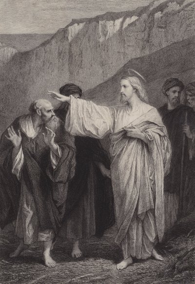 Jesus gir Peter sitt ansvar av after Albert Robida