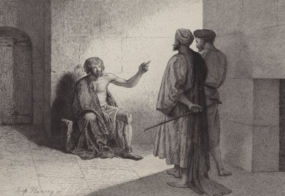 Døperen Johannes i fengselet av after Albert Robida