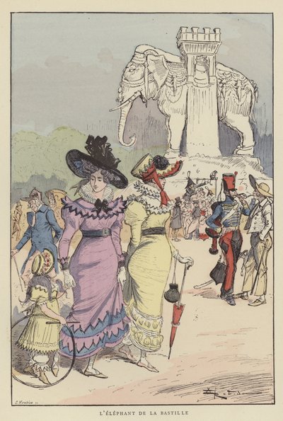 Bastillens elefant av after Albert Robida