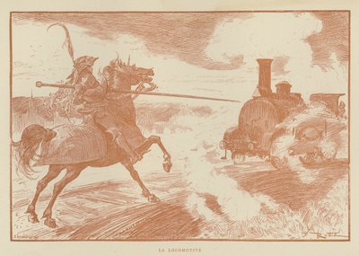 Lokomotivet av after Albert Robida
