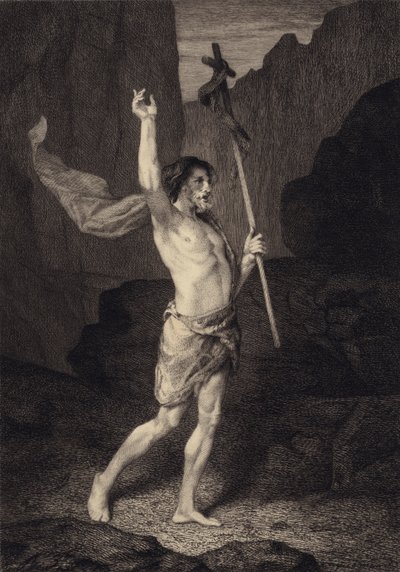 Johannes i ørkenen av after Albert Robida