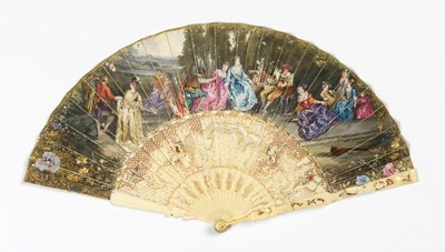 Plissert vifte av after Antoine Watteau