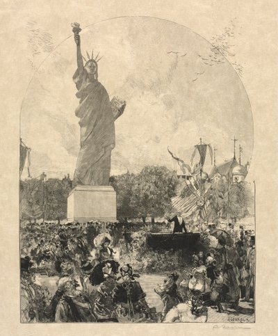 Liberty Enlightening the World, tilbudt til byen Paris av amerikanerne av after Auguste Louis Lepère