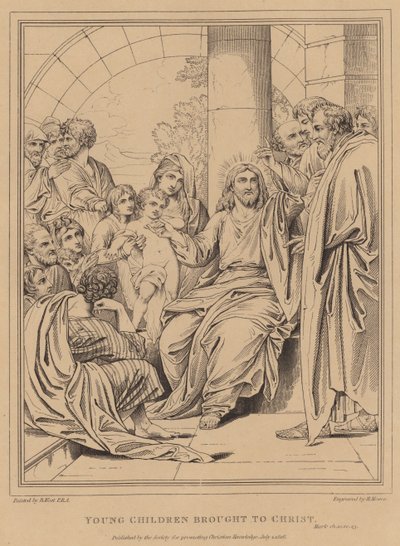 Små barn brakt til Kristus, Mark av after Benjamin West