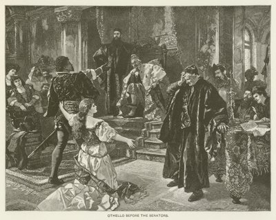 Othello foran senatorene av after Carl Ludwig Friedrich Becker