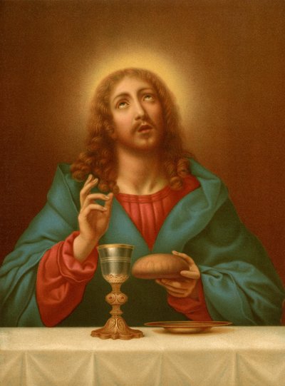 Kristus velsigner brødet og vinen av after Carlo Dolci