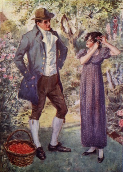 Adam Bede gir en rose til Hetty av after Charles Edmund Brock