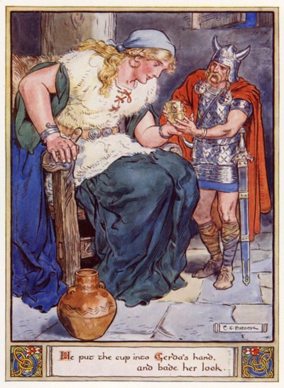 Han la koppen i Gerdas hånd og ba henne se av after Charles Edmund Brock