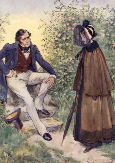 Jane Eyre møter Mr Rochester ved stilen av after Charles Edmund Brock