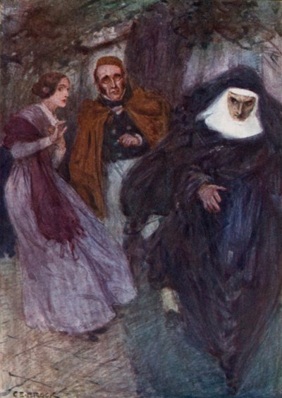 Lucy Snowe og Paul Emanuel i skolehagen av after Charles Edmund Brock