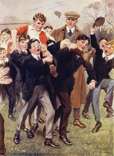 Legg ham ned nå, dere menn, sa Bentley; ? Du vil rive ham i biter! av after Charles Edmund Brock