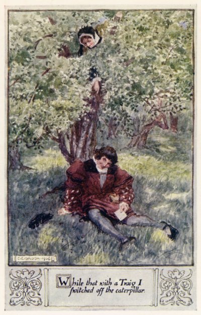 Mens det med en kvist slo jeg av larven av after Charles Edmund Brock