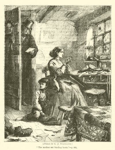 Kvinnelig skomaker av after Charles J. Staniland