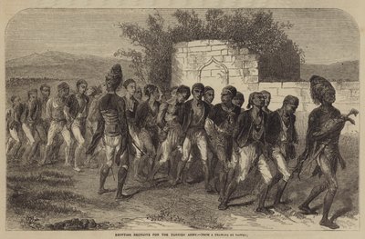Egyptiske rekrutter for den tyrkiske hæren av after Denis Auguste Marie Raffet