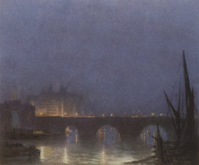 En natt på London Bridge av after Donald Maxwell