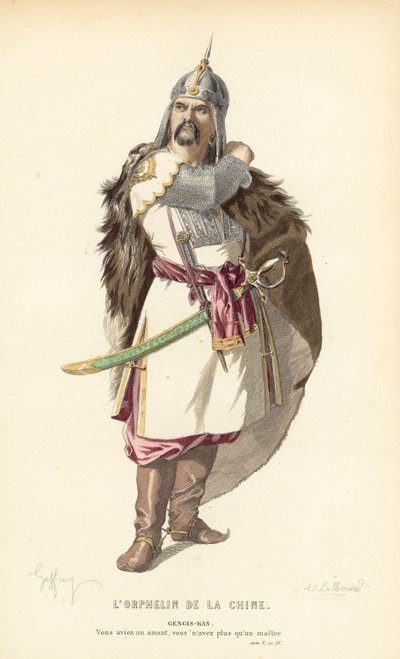 The Orphan of China, Genghis-Khan av after Edmond A.F. Geffroy
