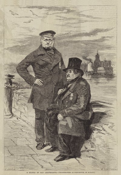 Et par gamle løytnanter av after Edmond Morin