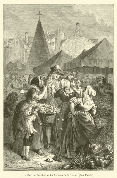 Hertugen av Beaufort og kvinnene i La Halle, Guy Patin av after Emile Antoine Bayard