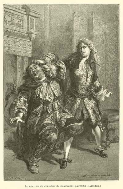 Brev fra Chevalier de Grammont, Antoine Hamilton av after Emile Antoine Bayard
