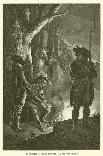 General Hoche ved bivuak, General Hoche av after Emile Antoine Bayard