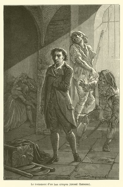 Testamentet til en god borger, Andre Chenier av after Emile Antoine Bayard