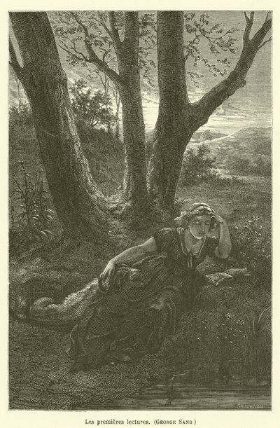 De første lesningene, George Sand av after Emile Antoine Bayard