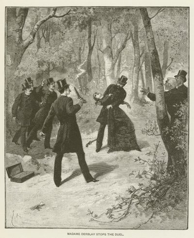 Madame Derblay stopper duellen av after Emile Antoine Bayard