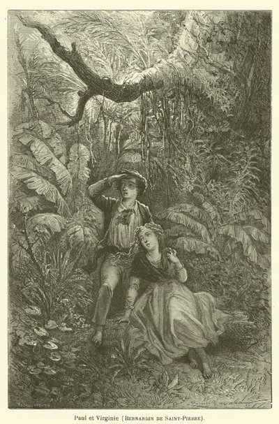 Paul og Virginia, Bernardin av Saint-Pierre av after Emile Antoine Bayard