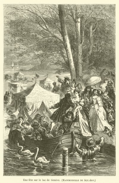 En fest ved Genfersjøen, Mademoiselle de Scudery av after Emile Antoine Bayard
