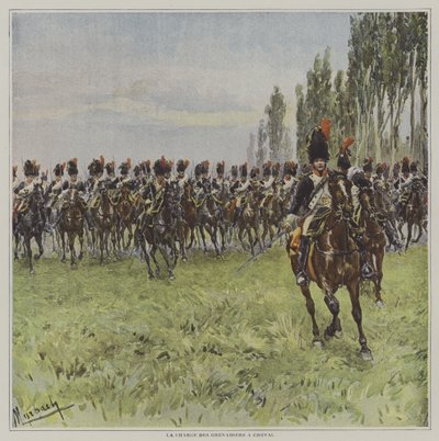 Anklagen om Hestegrenadierene av after Felicien baron de Myrbach-Rheinfeld