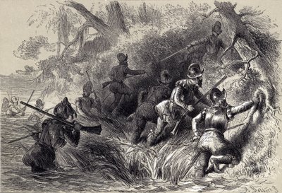 Franskmenn fortsetter å angripe det spanske fortet på St Johns av after Felix Octavius Carr Darley