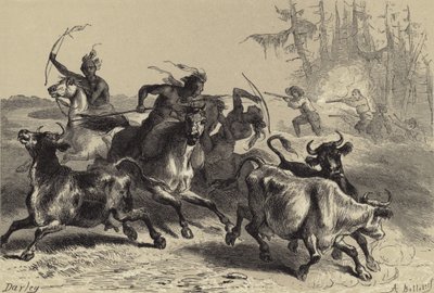 Indianere som plyndrer South Carolina Plantations av after Felix Octavius Carr Darley