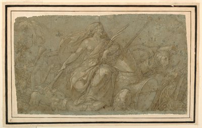 Fredsbrennende attributter for krig av after Francesco Salviati