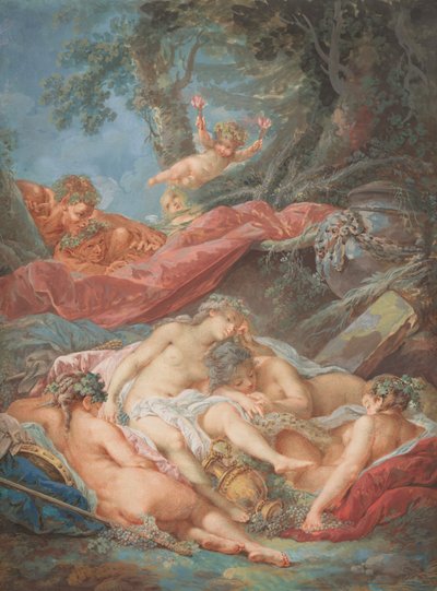 Sovende Bacchantes av after François Boucher Jacques Charlier