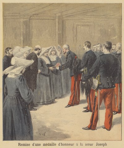 Overrekkelse av en medalje til søster Joseph av after Frederic Theodore Lix