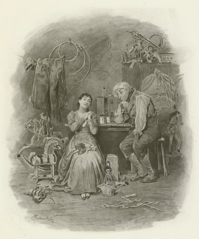 Caleb Plummer og hans blinde datter av after Frederick Barnard